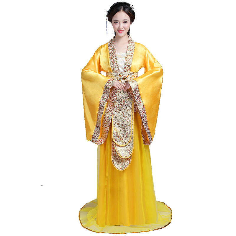 Kabukini Hanfu costum de scenă cu bronzare, amestec din bumbac și poliester, potrivit pentru spectacole obișnuite
