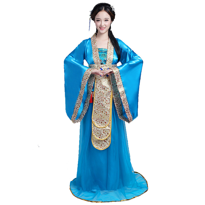 Kabukini Hanfu costum de scenă cu bronzare, amestec din bumbac și poliester, potrivit pentru spectacole obișnuite