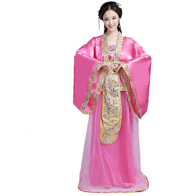 Kabukini Hanfu costum de scenă cu bronzare, amestec din bumbac și poliester, potrivit pentru spectacole obișnuite