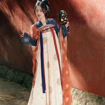 Ženska Hanfu haljina, chiffon, Batik, regenerirana vlakna celuloze 70–80%, druga komponenta 50–70%, Ljeto 2023