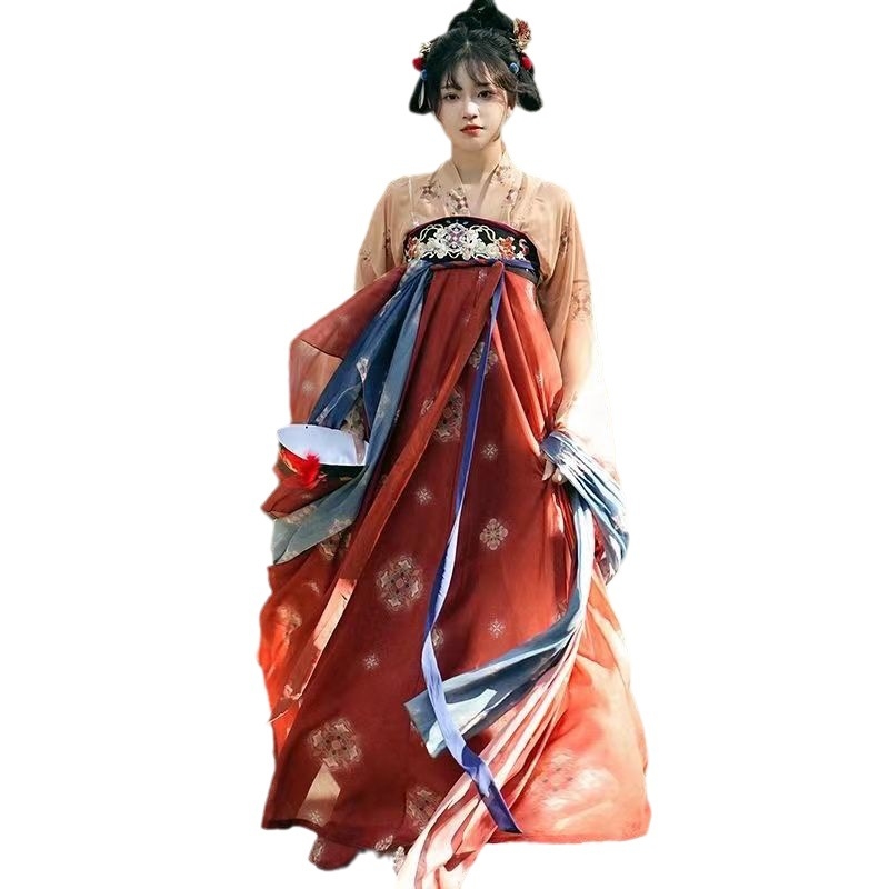 Ženska Hanfu haljina, chiffon, Batik, regenerirana vlakna celuloze 70–80%, druga komponenta 50–70%, Ljeto 2023