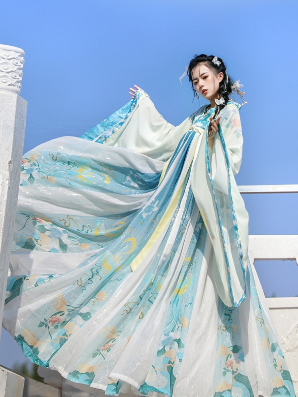 Tang-stílusú Hanfu női ruha, tavasz-nyár 2023, kompozit anyag, poliészter 50-70%