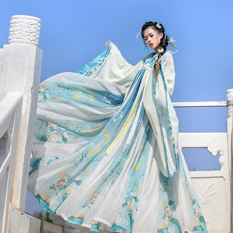 Tang-stílusú Hanfu női ruha, tavasz-nyár 2023, kompozit anyag, poliészter 50-70%