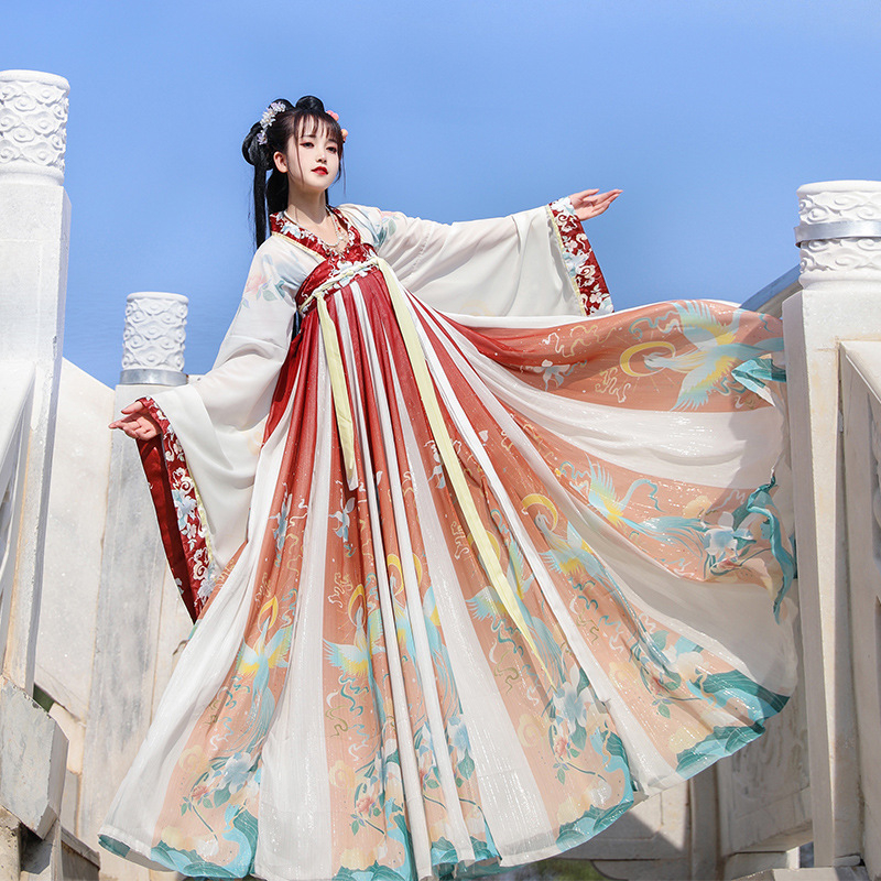 Tang-stílusú Hanfu női ruha, tavasz-nyár 2023, kompozit anyag, poliészter 50-70%
