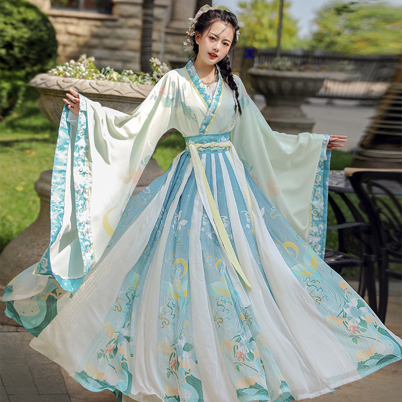 Tang-stílusú Hanfu női ruha, tavasz-nyár 2023, kompozit anyag, poliészter 50-70%