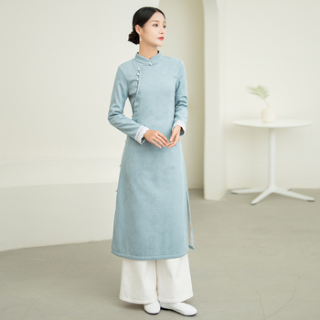 Kínai stílusú dzseki etnikus táncokra, pamutkeverék anyag, 80–90% pamut, vasalásmentes, szabályos ujjú, téli szezon 2023