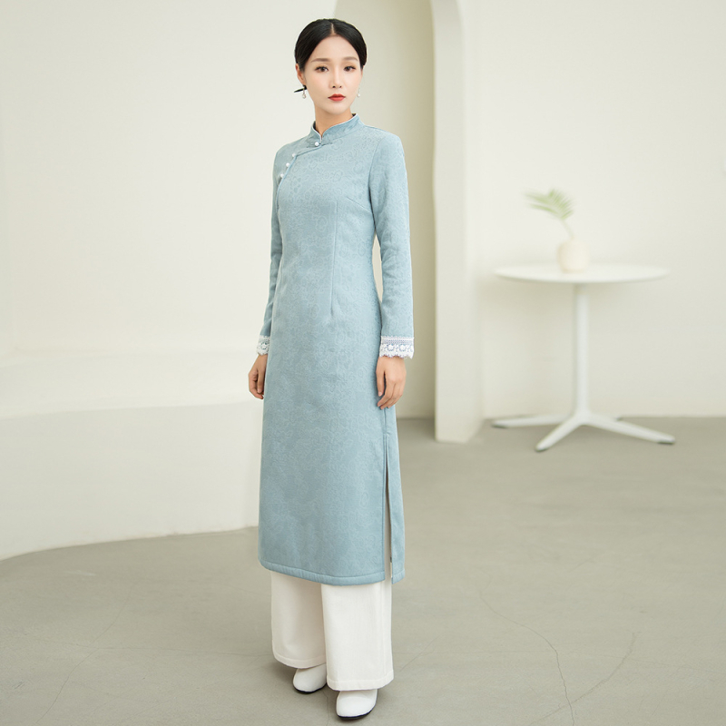 Kínai stílusú dzseki etnikus táncokra, pamutkeverék anyag, 80–90% pamut, vasalásmentes, szabályos ujjú, téli szezon 2023