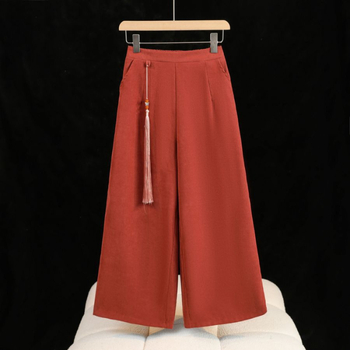 Nova kineska stil, poboljšani dvodijelni set: gornji dio od deerskin velura i hlače, Edelweiss motiv