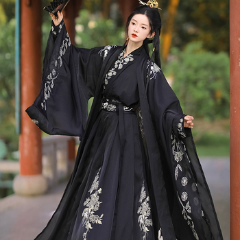 Hanfu férfiaknak Wei Jin stílusú széles ujjú felső, chiffon anyag, hímzés, 2024 őszi kiadás, termékkód A-85
