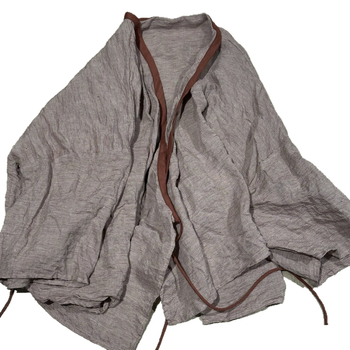 SN189 Szabad mintás len kardigán — casual, retro, nyár 2025, 95% len