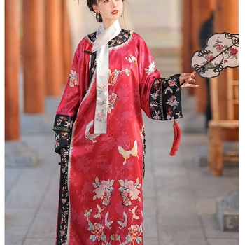 Hanfu zima 2023 – Poliester tiskani karirani uzorak, dvorski stil