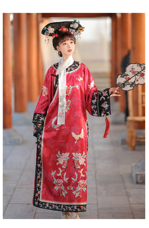 Hanfu zima 2023 – Poliester tiskani karirani uzorak, dvorski stil