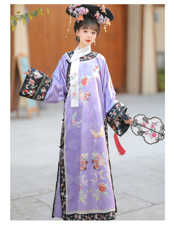 Hanfu zima 2023 – Poliester tiskani karirani uzorak, dvorski stil