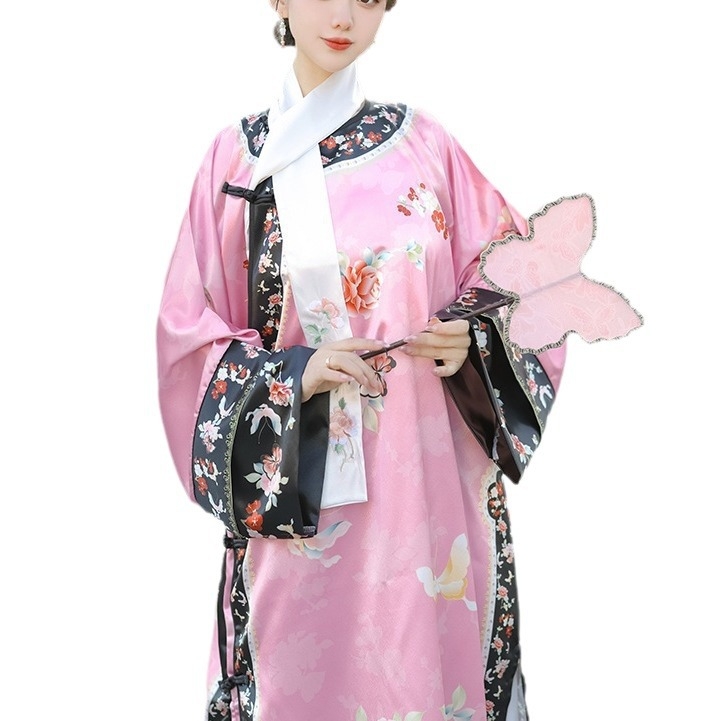 Hanfu zima 2023 – Poliester tiskani karirani uzorak, dvorski stil