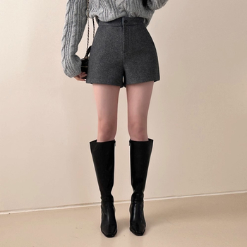 Дамски панталони с висока талия, три четвърти дължина, полиестер, микроеластични, плътен плат, урбан стил