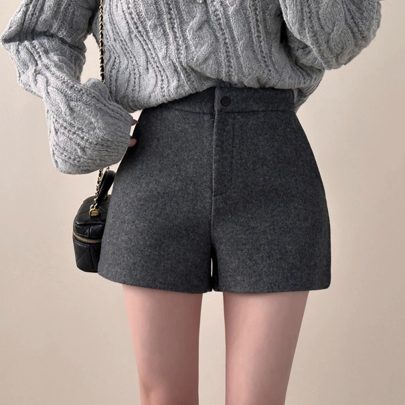 Дамски панталони с висока талия, три четвърти дължина, полиестер, микроеластични, плътен плат, урбан стил