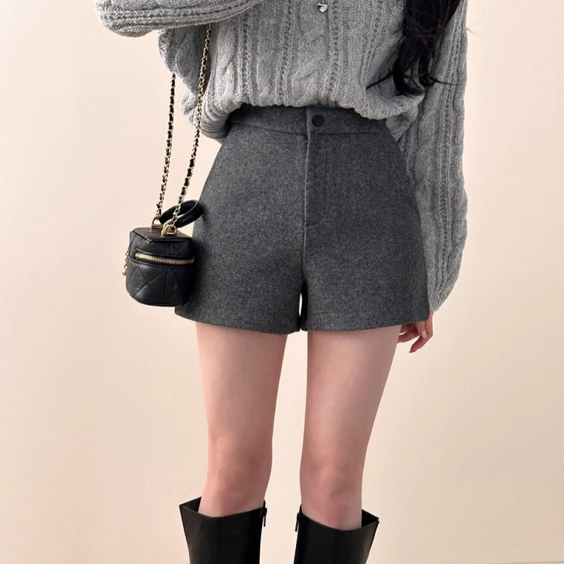 Дамски панталони с висока талия, три четвърти дължина, полиестер, микроеластични, плътен плат, урбан стил