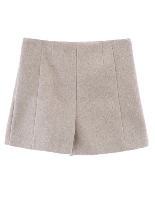 Зимни вълнени панталони с висока талия, свободна кройка и широки крачоли, А-линия