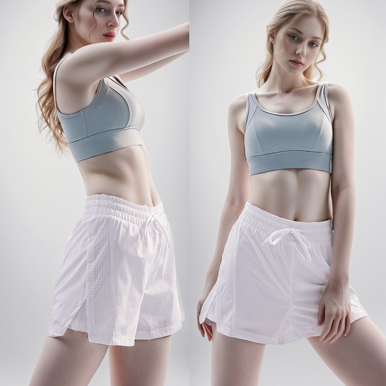Șorturi sport pentru femei, uscare rapidă, nailon, două șorturi false, vară