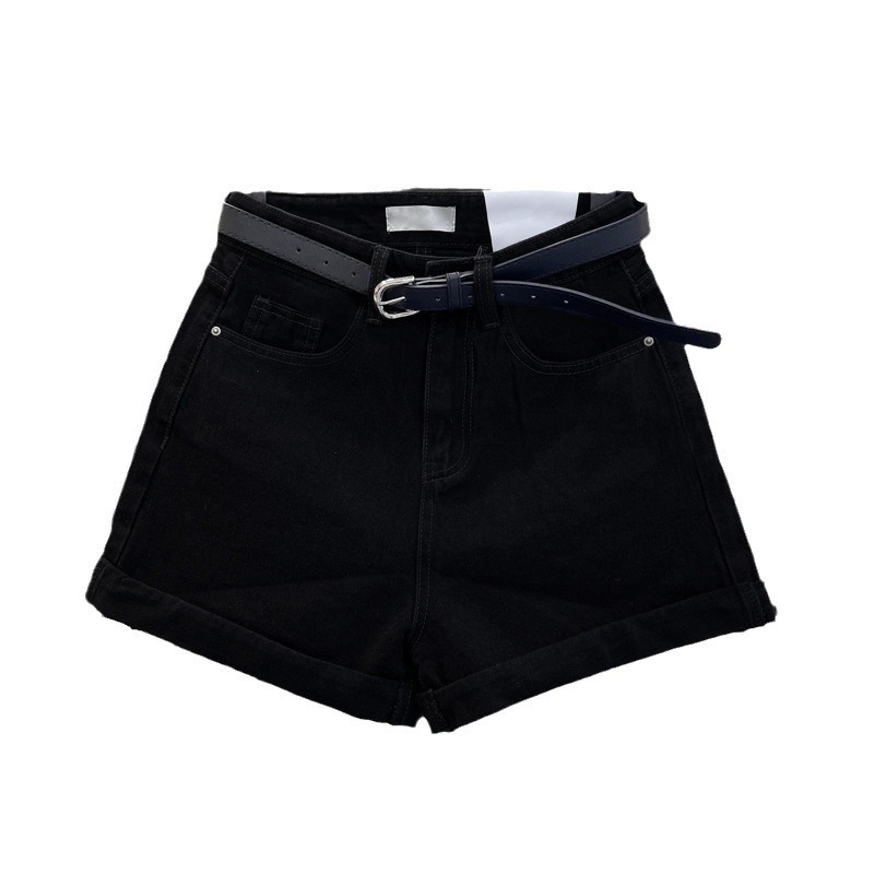 Γυναικεία denim σορτς με ψηλή μέση και φαρδιά γραμμή, μήκος τριών τεταρτών, άνετη εφαρμογή (Denim; βαμβάκι 70–80%; ελαστάνη <30%)