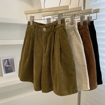 Pantaloni casual evazați pentru femei, lungime 3/4, țesătură poliester-lână, cu buzunare