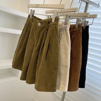 Pantaloni casual evazați pentru femei, lungime 3/4, țesătură poliester-lână, cu buzunare