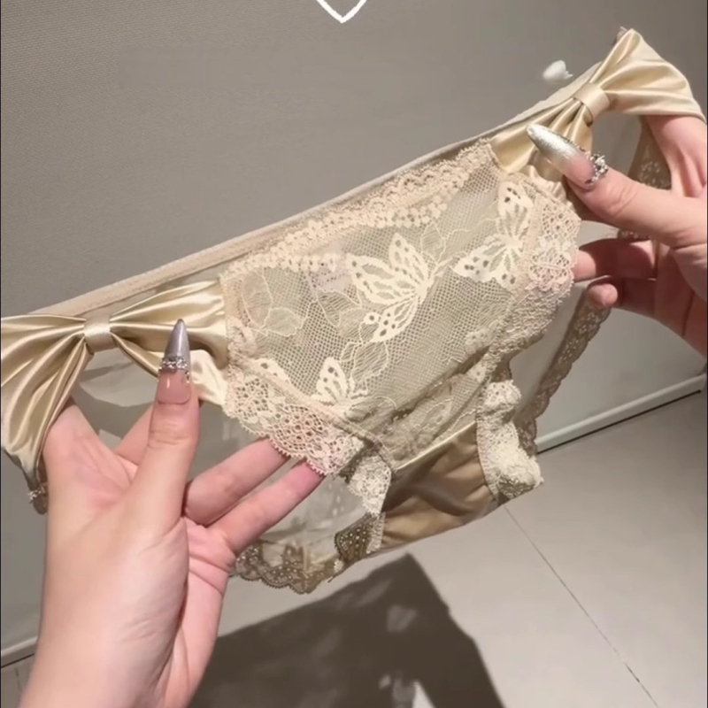Ženske nylon kratke gaćice s pamukom u preponi, srednji struk, uzorak mašnice, prozračne i podižu stražnjicu