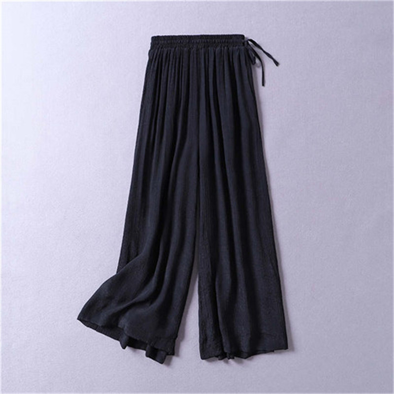 Kínai stílusú teás ruházati készlet: laza szabású pamut felső és széles lábú nadrág folk táncra, 2024 tavasz