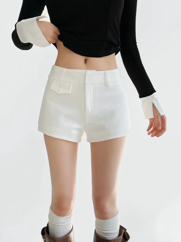 Жени къси панталони с висока талия, еластичен спандекс, прилепнала кройка, летна колекция 2025