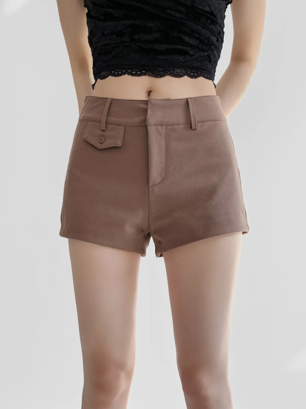 Жени къси панталони с висока талия, еластичен спандекс, прилепнала кройка, летна колекция 2025