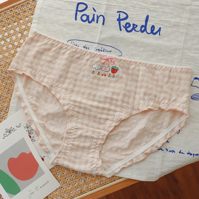 Chiloți de damă din bumbac, talie medie, respirabili, fără cusături, antibacteriali