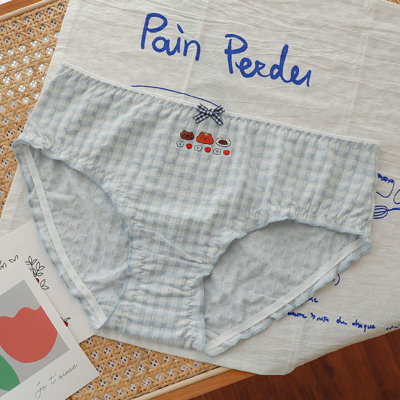 Chiloți de damă din bumbac, talie medie, respirabili, fără cusături, antibacteriali