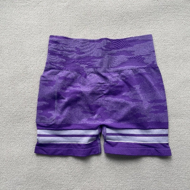 Женски йога шорти с 3/4 дължина, безшевни странични джобове, смеси найлон-спандекс-полиестер (57% найлон, 8% спандекс, 35% полиестер), за йога и спорт на открито