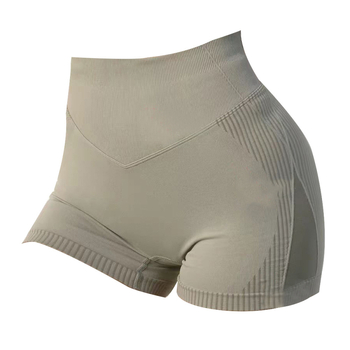 Bezšivne šorceve za jogu visokog pojasa, prozračne i upijaju znoj, duljina tri četvrtine, unutarnji šav 3,5 inča, sastav: 92% najlon / 8% spandex, lifting i oblikovanje