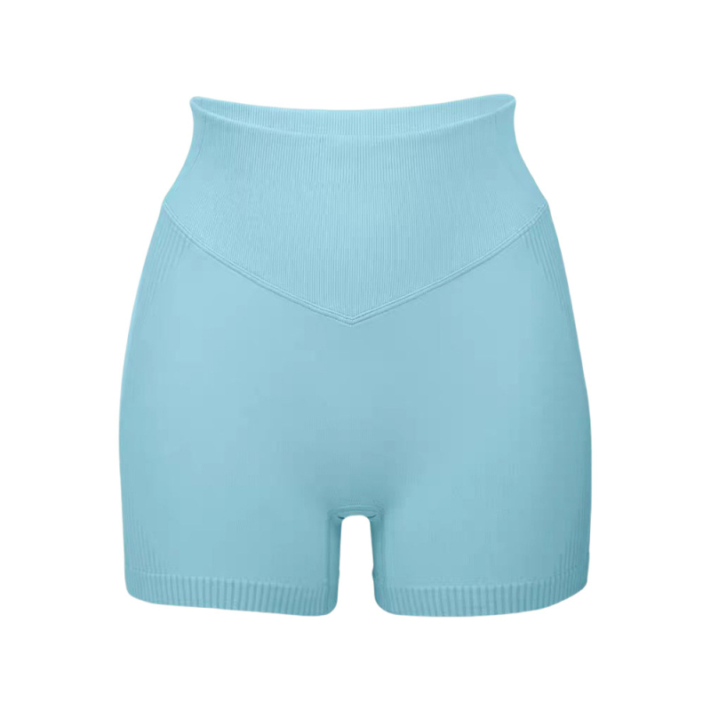 Bezšivne šorceve za jogu visokog pojasa, prozračne i upijaju znoj, duljina tri četvrtine, unutarnji šav 3,5 inča, sastav: 92% najlon / 8% spandex, lifting i oblikovanje
