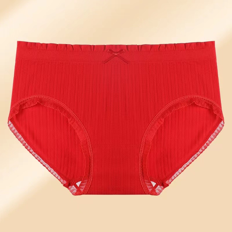 Ženske bezšivne gaćice od najlona, srednji struk, pamuk podstava u području prepona, prozračna jacquard tkanina, jedinstveni jednobojni uzorak, pogodne za sve sezone