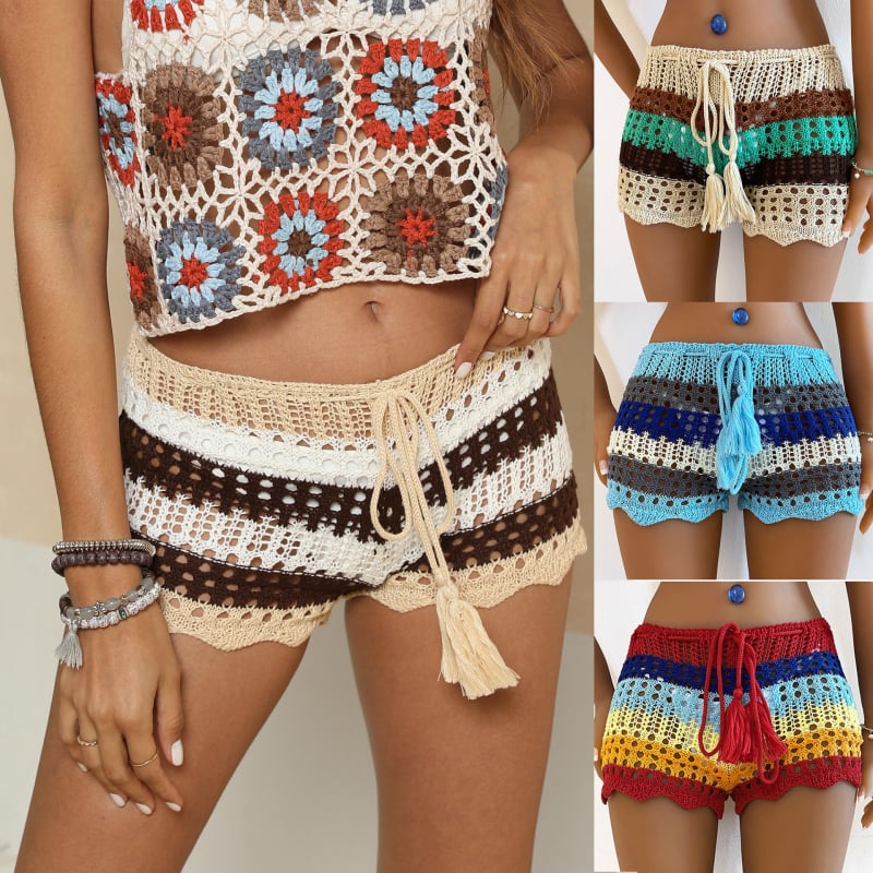 Дамски панталони с прави крачоли, casual стил, с връзка за пристягане и дупкови детайли, полиестер (95%+), средна талия, тъкани