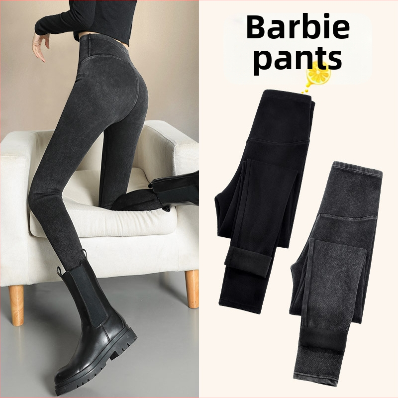 Merginų leginsai iš medvilnės-poliesterio mišinio, aukštas juosmuo, mikroelastingumas, siauras pjovimas pencil, vienpalvis, rudens-žiema