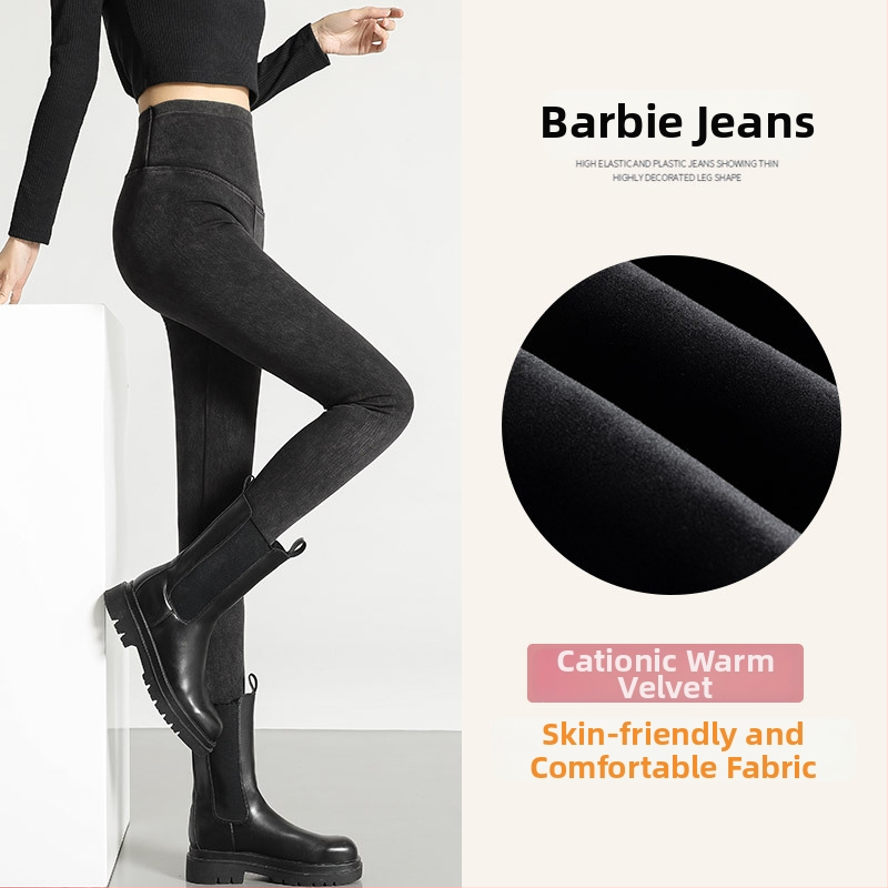 Merginų leginsai iš medvilnės-poliesterio mišinio, aukštas juosmuo, mikroelastingumas, siauras pjovimas pencil, vienpalvis, rudens-žiema