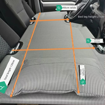 L6F Saliekamā automašīnas gulta – priekšējās sēdvietas guļvieta, universāls auto matrac, Materiāls: Flocking; Automātiska uzpūšana