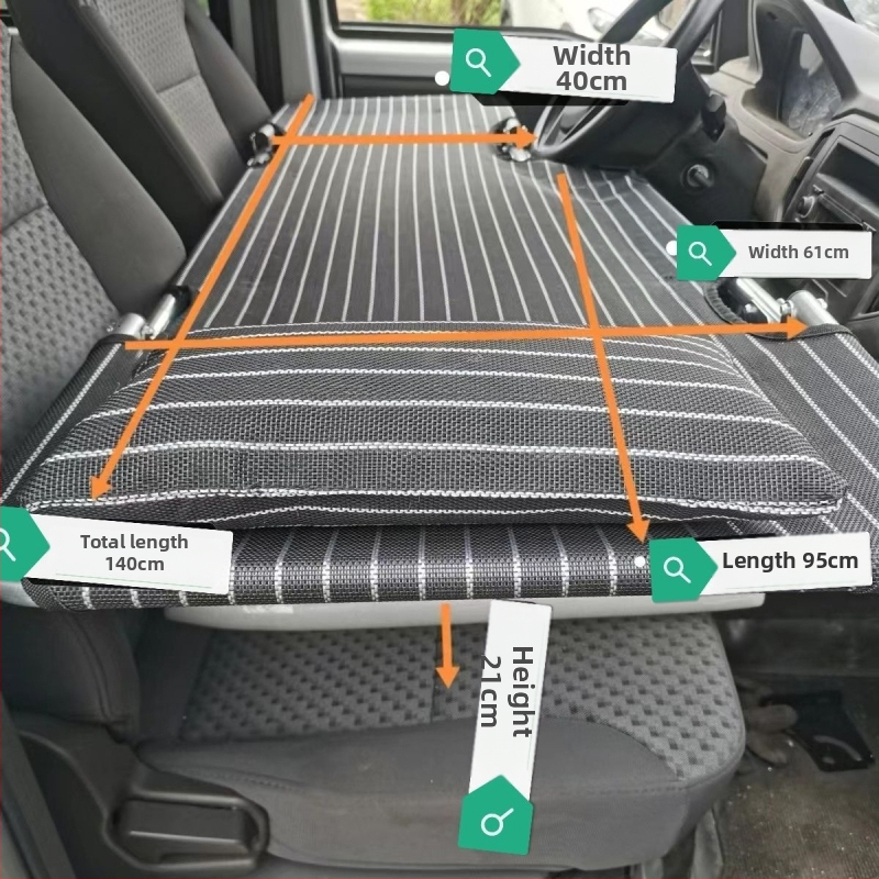 L6F Saliekamā automašīnas gulta – priekšējās sēdvietas guļvieta, universāls auto matrac, Materiāls: Flocking; Automātiska uzpūšana