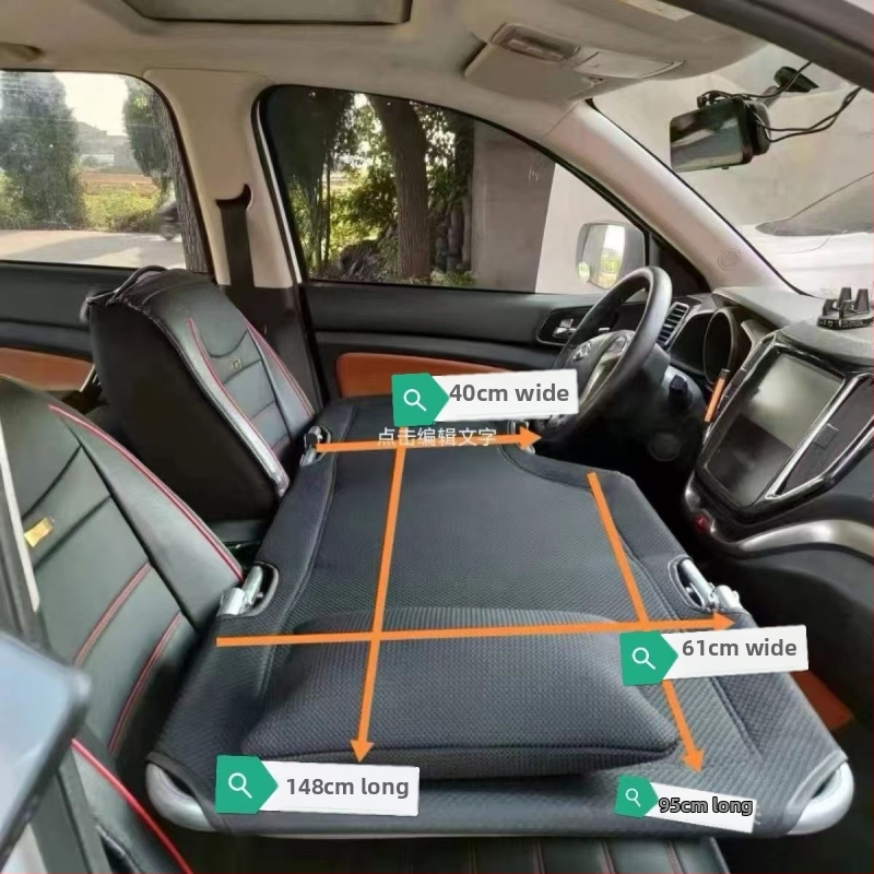 L6F Saliekamā automašīnas gulta – priekšējās sēdvietas guļvieta, universāls auto matrac, Materiāls: Flocking; Automātiska uzpūšana