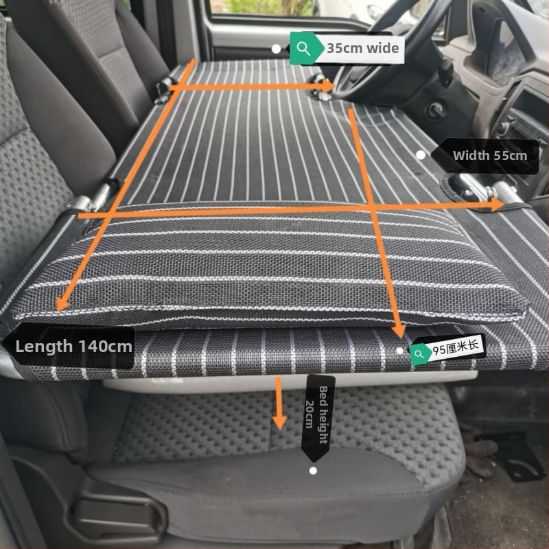 L6F Saliekamā automašīnas gulta – priekšējās sēdvietas guļvieta, universāls auto matrac, Materiāls: Flocking; Automātiska uzpūšana