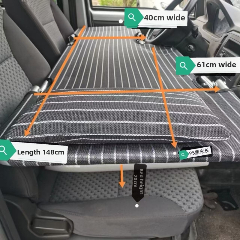 L6F Saliekamā automašīnas gulta – priekšējās sēdvietas guļvieta, universāls auto matrac, Materiāls: Flocking; Automātiska uzpūšana