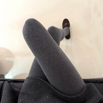 Памучни дамски колготки за есенно-зимния сезон, анти-закачане, лека компресия, с чорапчета, еднотонни, 80–90% памук