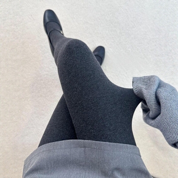 Памучни дамски колготки за есенно-зимния сезон, анти-закачане, лека компресия, с чорапчета, еднотонни, 80–90% памук