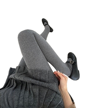 Памучни дамски колготки за есенно-зимния сезон, анти-закачане, лека компресия, с чорапчета, еднотонни, 80–90% памук