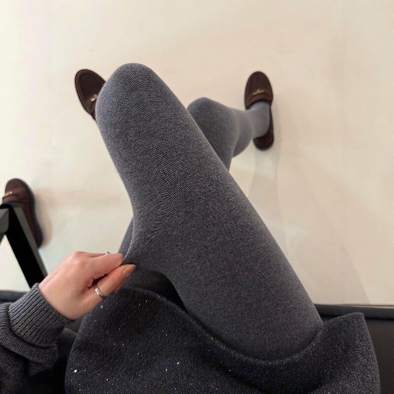 Памучни дамски колготки за есенно-зимния сезон, анти-закачане, лека компресия, с чорапчета, еднотонни, 80–90% памук