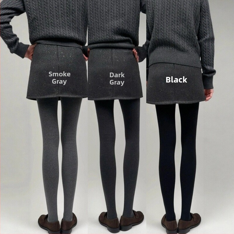 Moterų medvilninės pėdkelnės rudens–žiemos sezonui, anti-snag, lengvas suspaudimas, su pirštu, vienos spalvos raštas, 80–90% medvilnės