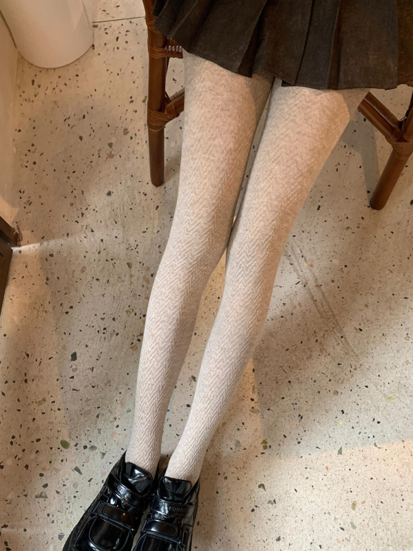 Καλσόν με πόδια, ιαπωνικού στυλ, μείγμα μαλλιού-ναιλον, παχυνμένα, μονόχρωμο σχέδιο, κατάλληλο για χειμώνα, άνοιξη και φθινόπωρο
